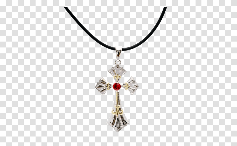 Red Jeweled Cross Necklace, Pendant, Jewelry, Accessories, Accessory Transparent Png