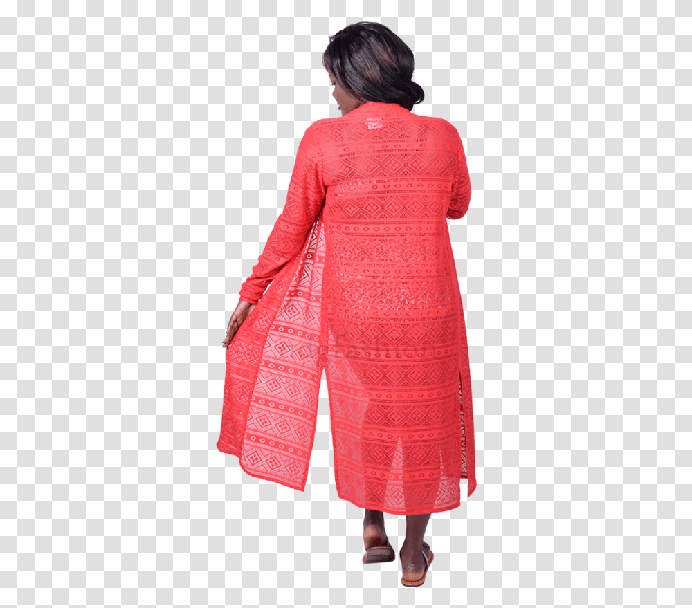 Red Lace Day Dress, Apparel, Coat, Person Transparent Png
