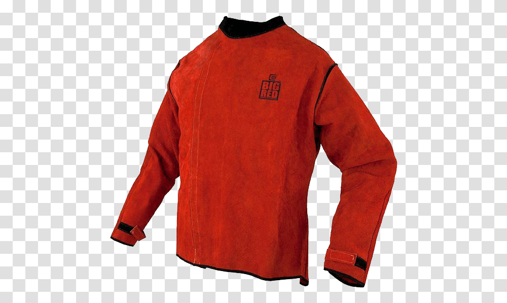 Red Leather Welding Jacket, Sleeve, Apparel, Long Sleeve Transparent Png