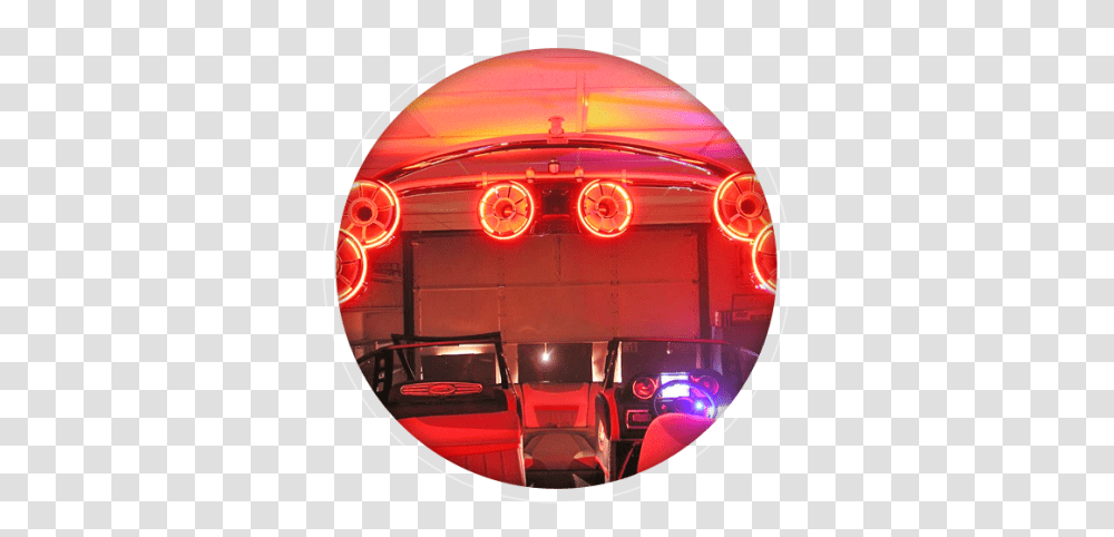 Red Lights Installed On Vehicle Circle, Train, Transportation, Neon Transparent Png