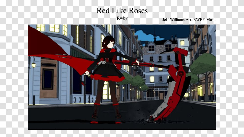 Red Like Roses Sheet Music Composed By Jeff Williams Ruby Rose Rwby Volume, Person, Military, Duel, Ninja Transparent Png
