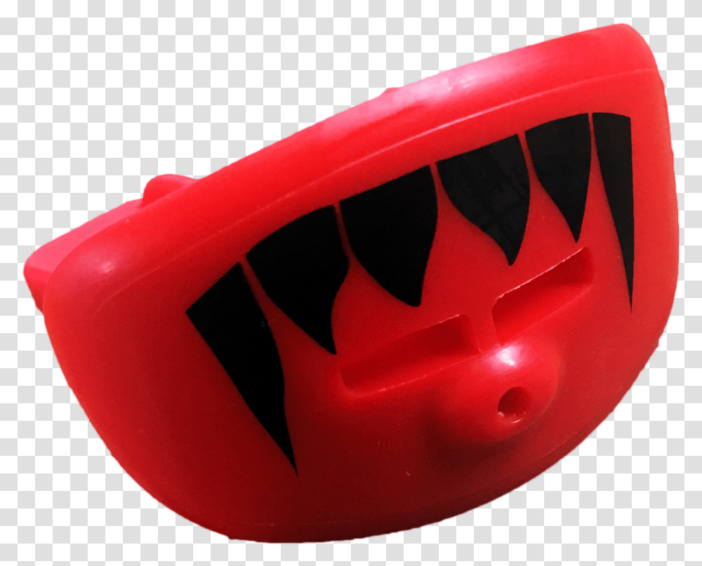 Red Lip Shield Mouth Guard With Black Fangs Plastic, Helmet, Apparel Transparent Png