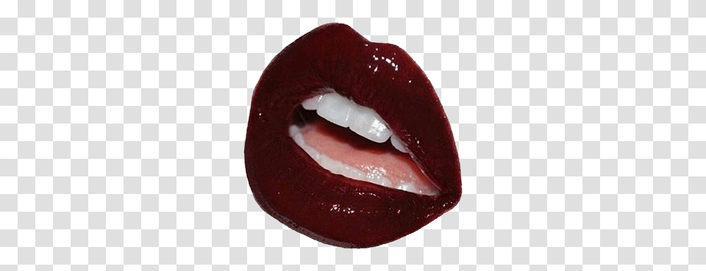 Red Lips Aesthetic Dark Red, Mouth, Teeth, Ketchup, Food Transparent Png