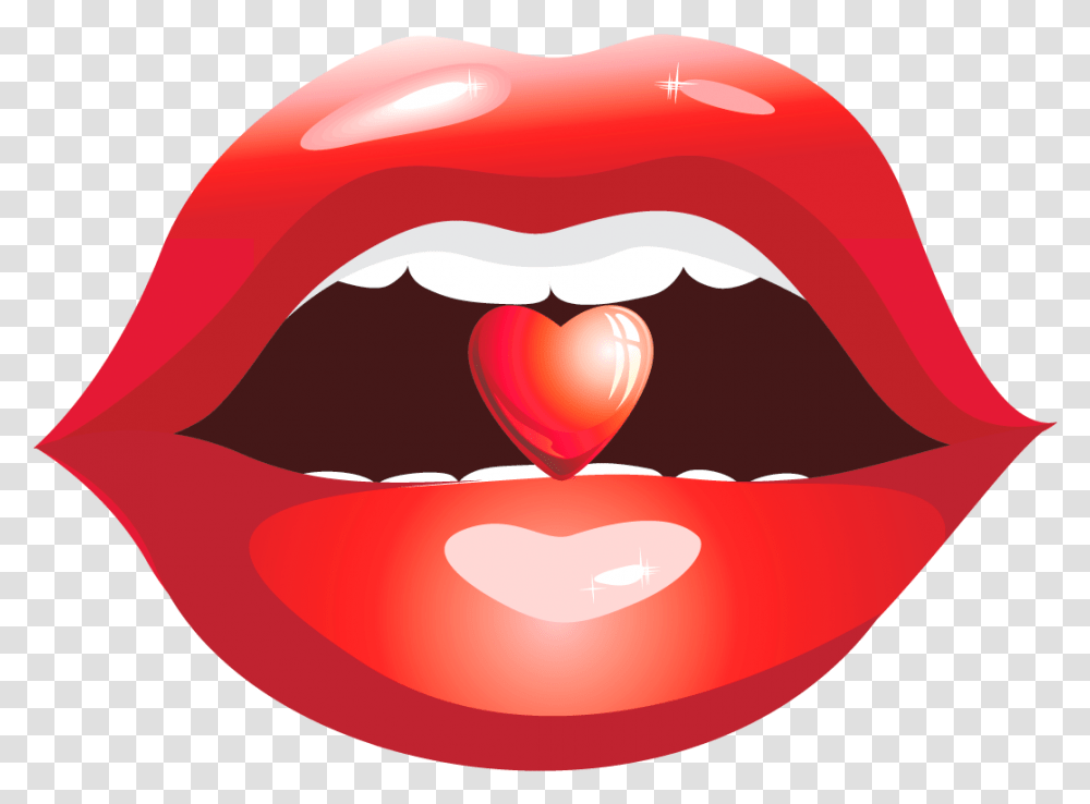 Red Lips With Heart Clipart Picture Lips, Mouth, Tongue Transparent Png