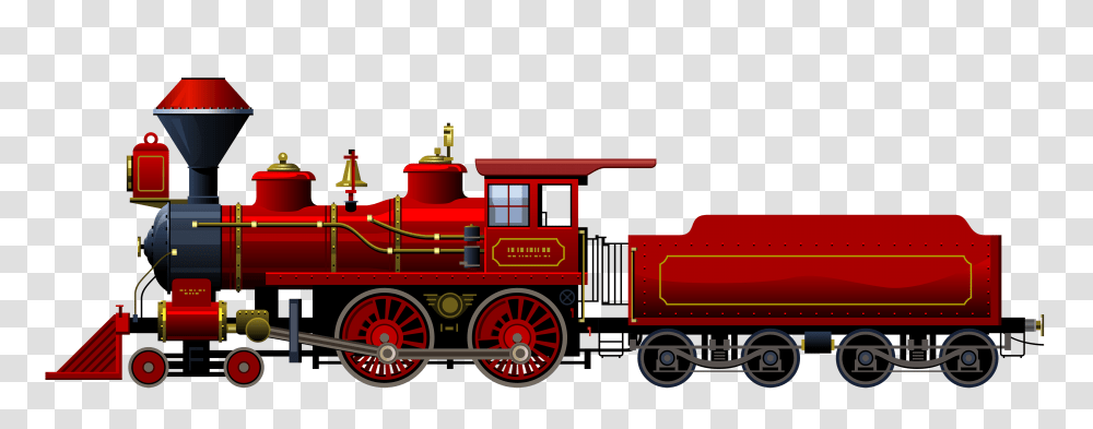 Red Locomotive Clipart, Train, Vehicle, Transportation, Steam Engine Transparent Png