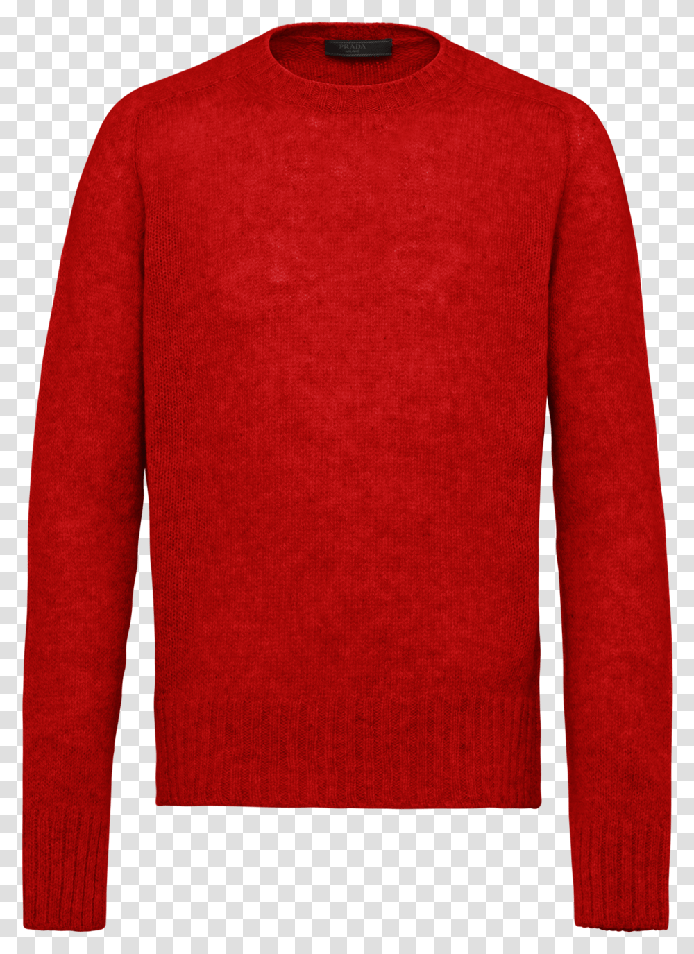Red Long Sleeved T Shirt, Apparel, Sweater, Fleece Transparent Png