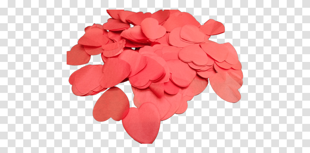 Red Love Heart Paper Confetti Artificial Flower, Petal, Plant, Blossom, Geranium Transparent Png