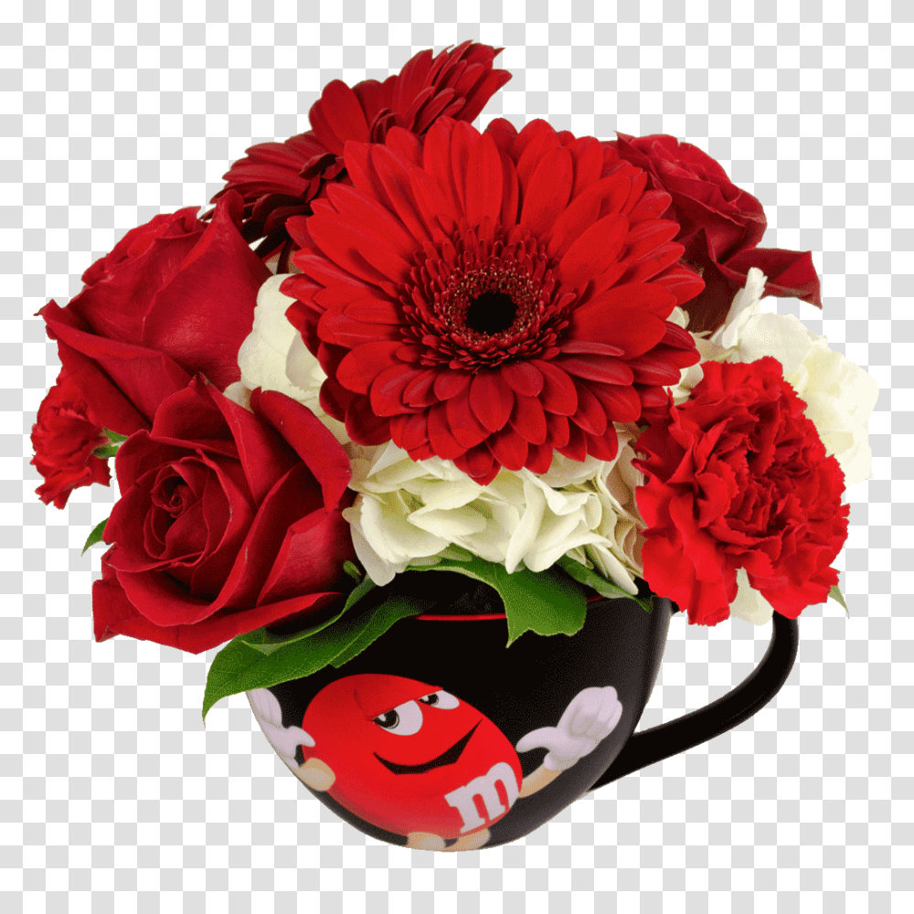 Red Mampm Character Cappuccino Flower Mug Designed, Plant, Flower Bouquet, Flower Arrangement, Blossom Transparent Png