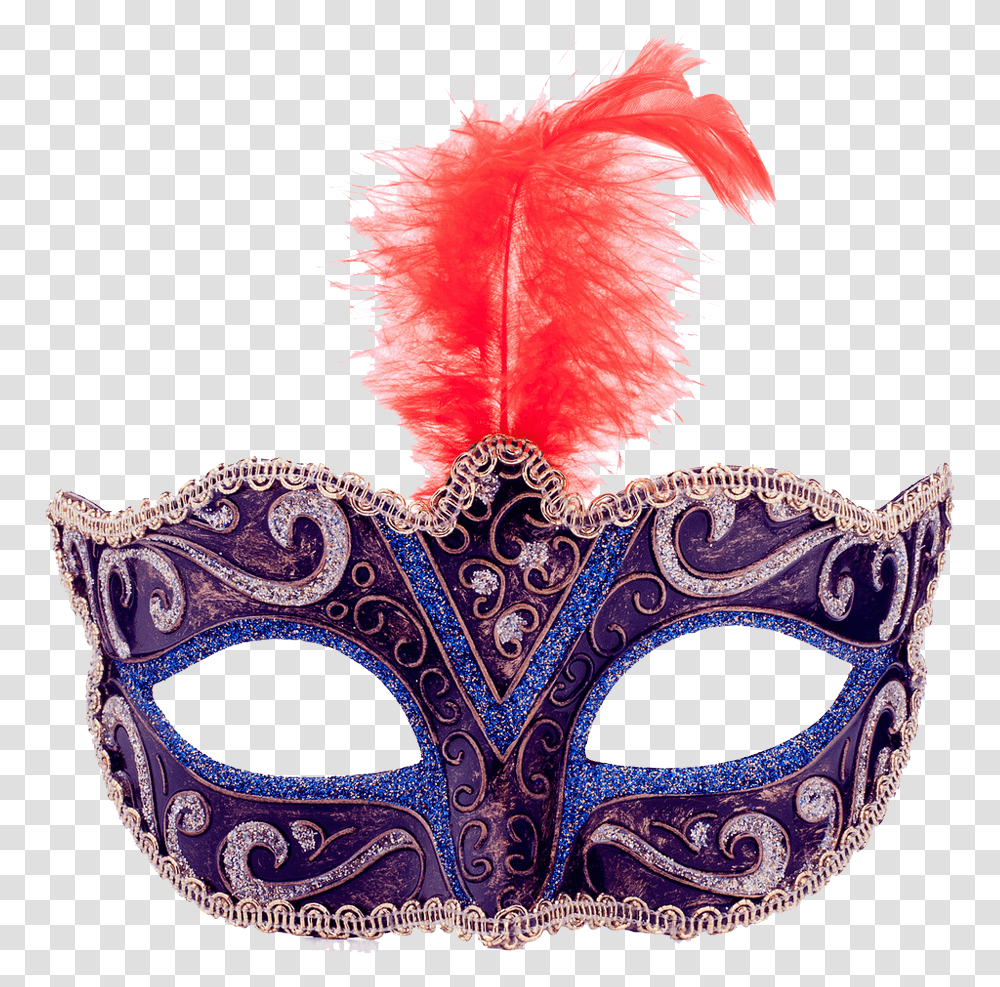 Red Masquerade Picture Black And Carnival, Parade, Crowd, Mask, Costume Transparent Png
