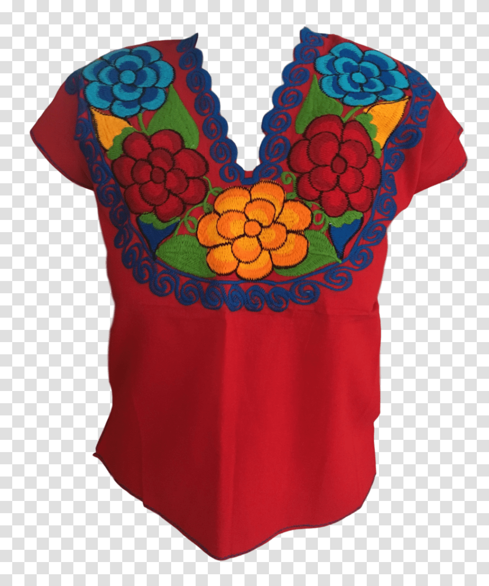 Red Mexican Blouse With Flowers Casa Fiesta Designs, Apparel, Shirt, T-Shirt Transparent Png