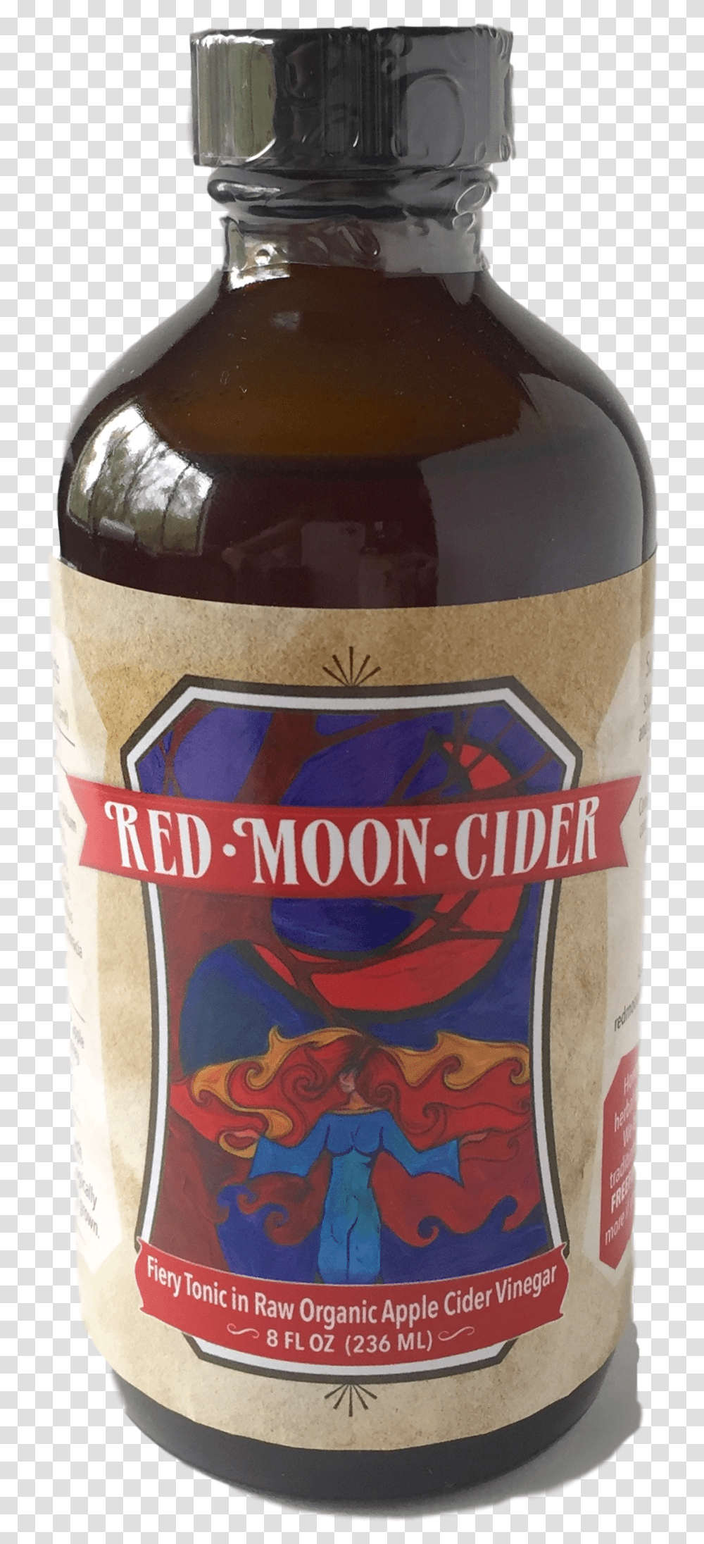Red Moon Fire Cider Vinegar Wellness Tonic With Turmeric Bottle, Beer, Alcohol, Beverage, Drink Transparent Png