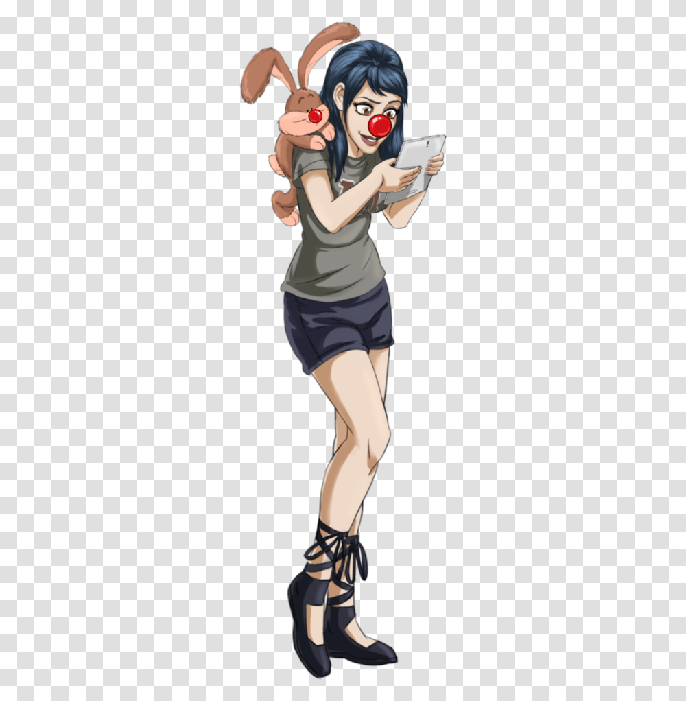 Red Nose Day Bunny Illustration, Person, Pants, Shorts Transparent Png