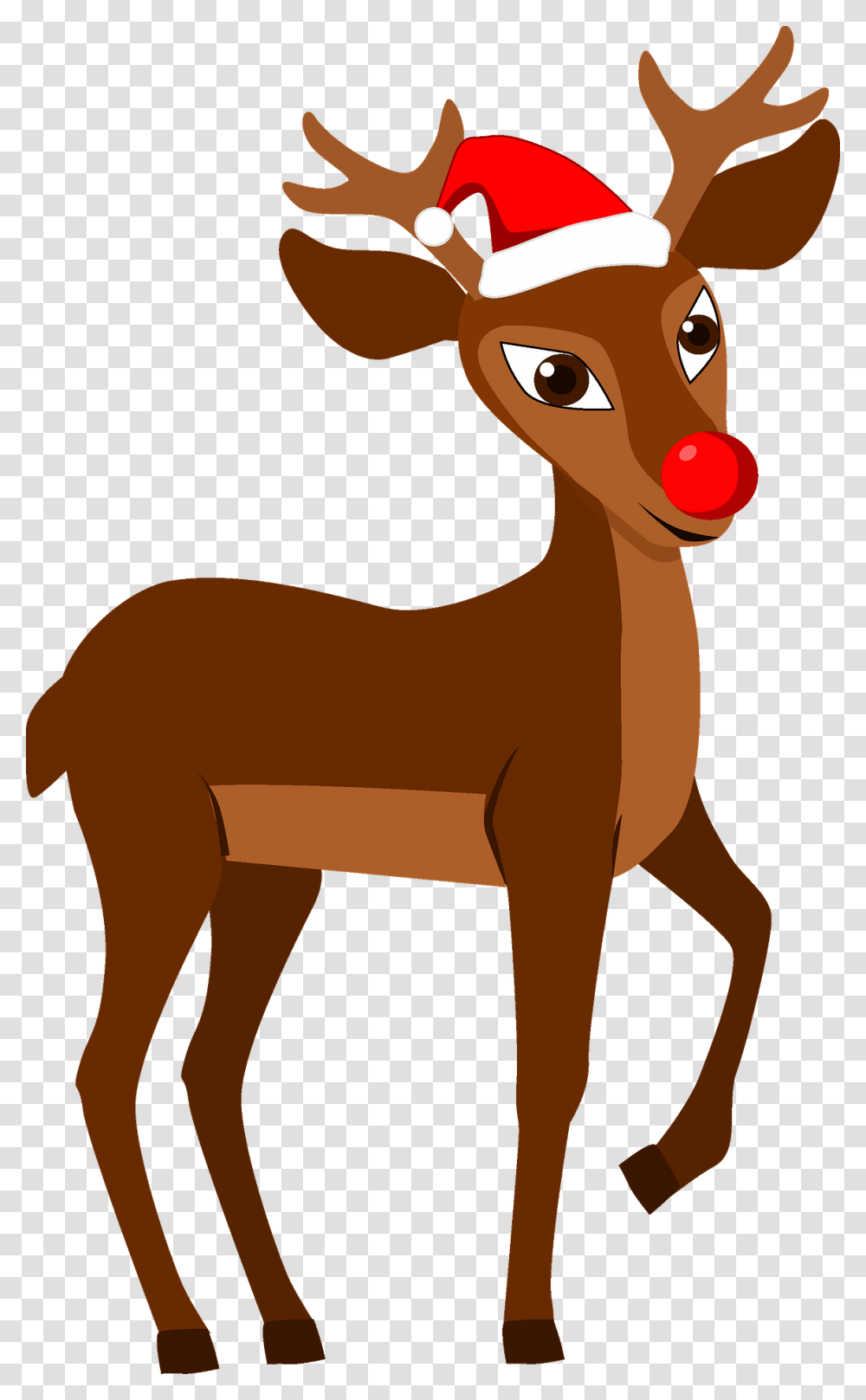 Red Nosed Christmas Reindeer Rudolph Cartoon, Mammal, Animal, Wildlife, Horse Transparent Png