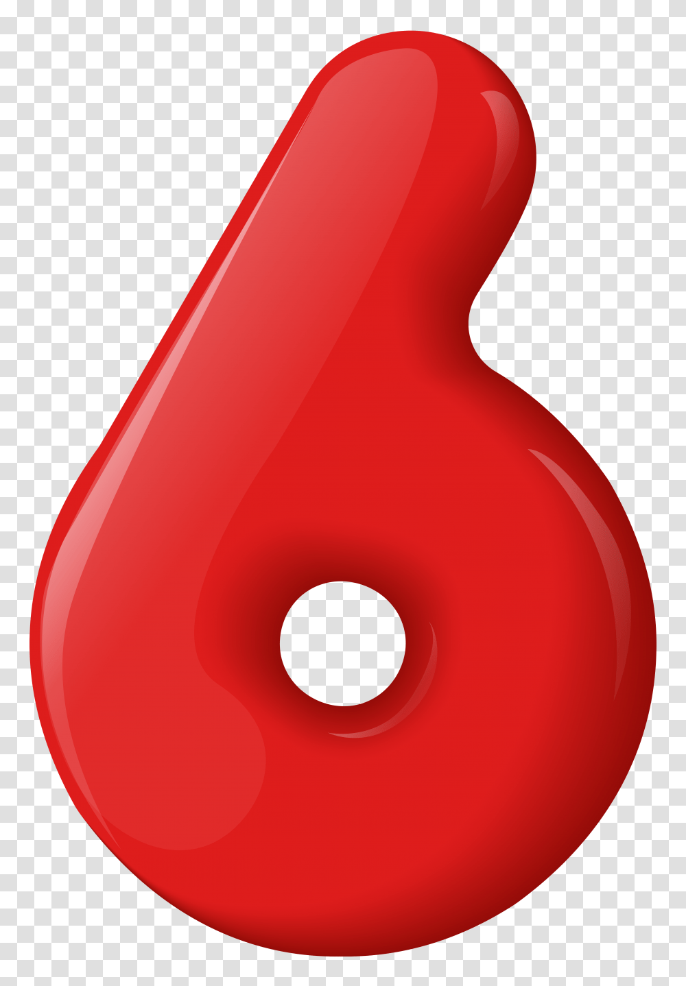 Red Number Six Clip, Balloon, Food, Alphabet Transparent Png