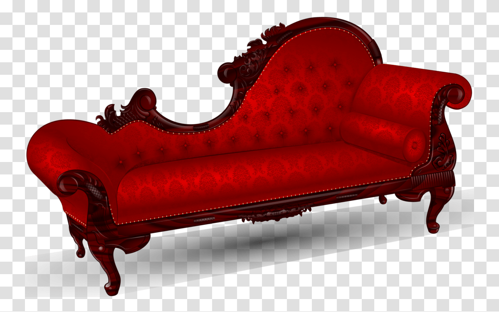 Red Old Couch, Furniture, Armchair Transparent Png