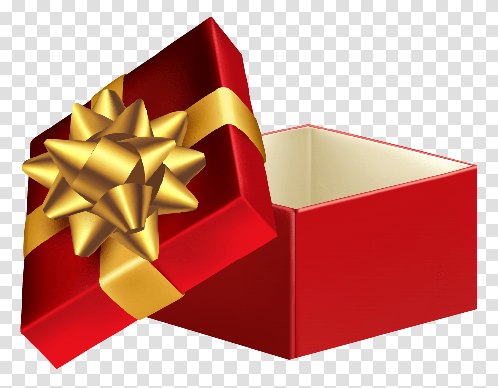 Red Open Gift Box Clip Art Transparent Png