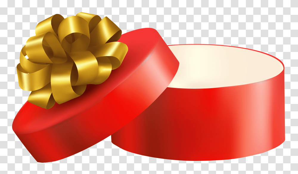 Red Open Gift Clipart, Lamp, Gold Transparent Png