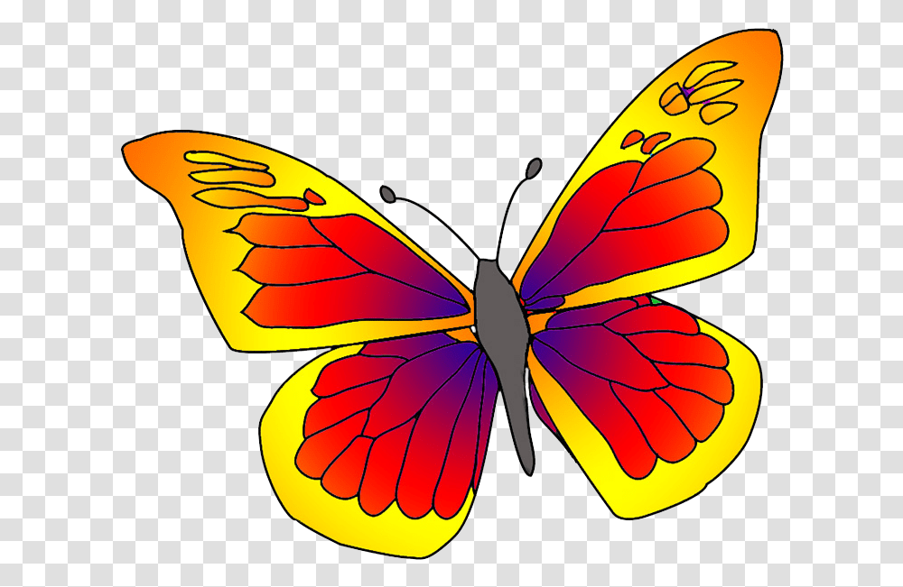 Red Orange Butterfly Clipart Orange And Red Butterfly, Ornament, Pattern, Insect, Invertebrate Transparent Png