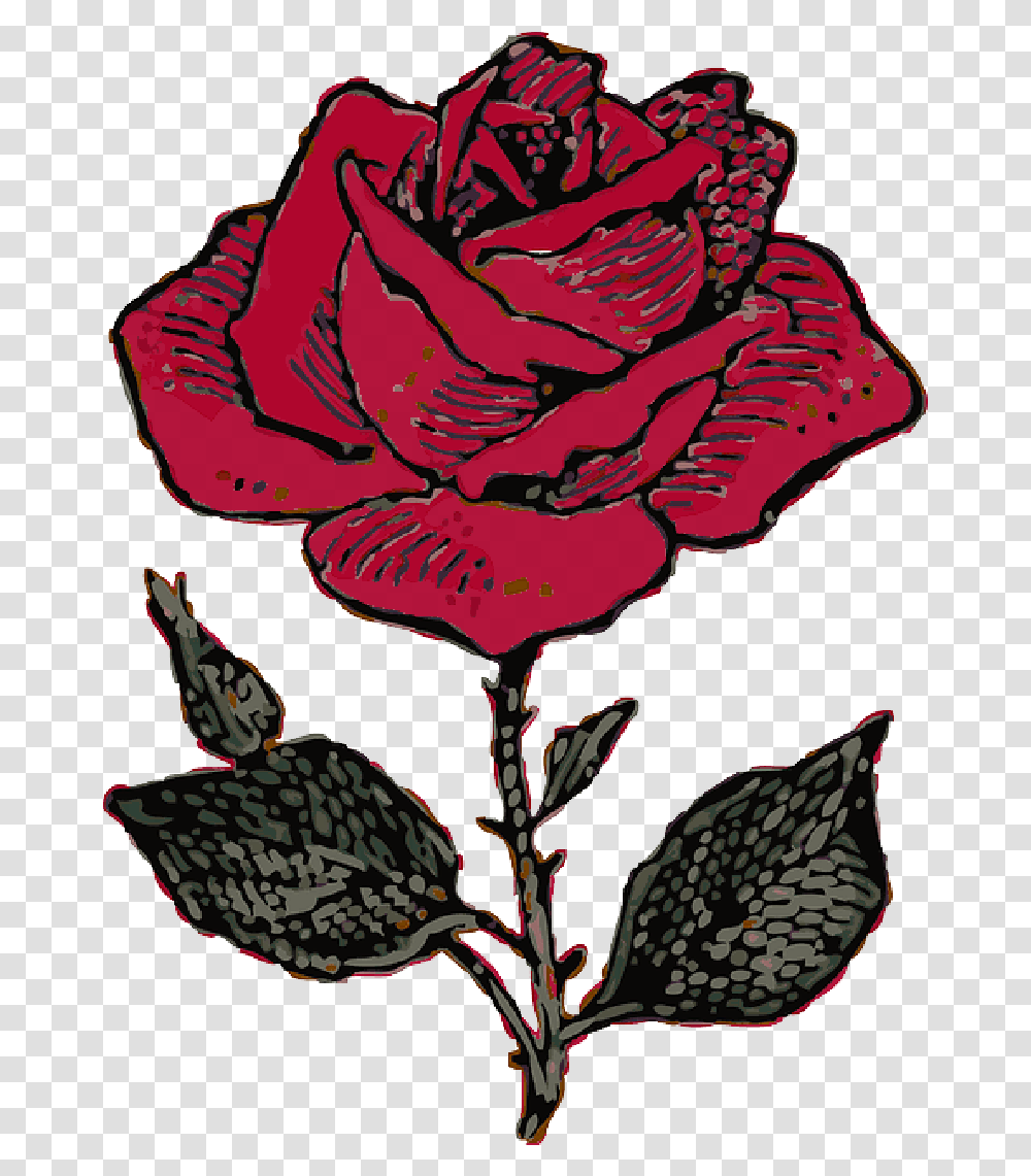 Red Outline Flower Cartoon Love Rose Rosa Free Rose Cases For Iphone 6, Plant, Blossom, Carnation, Petal Transparent Png