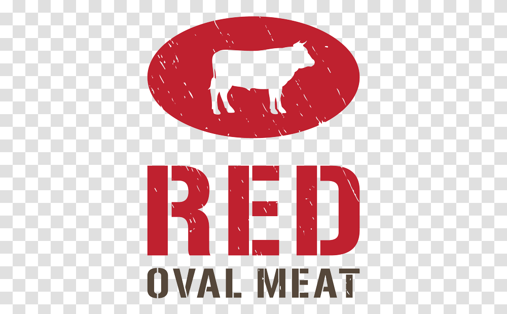 Red Oval Meats Graphic Design, Cow, Mammal, Animal Transparent Png