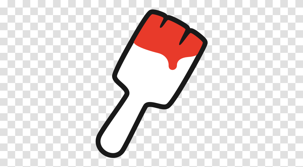 Red Paint Brush Free Icon Of Youtuber Red Paint Icon, Cutlery, Fork, Tool Transparent Png