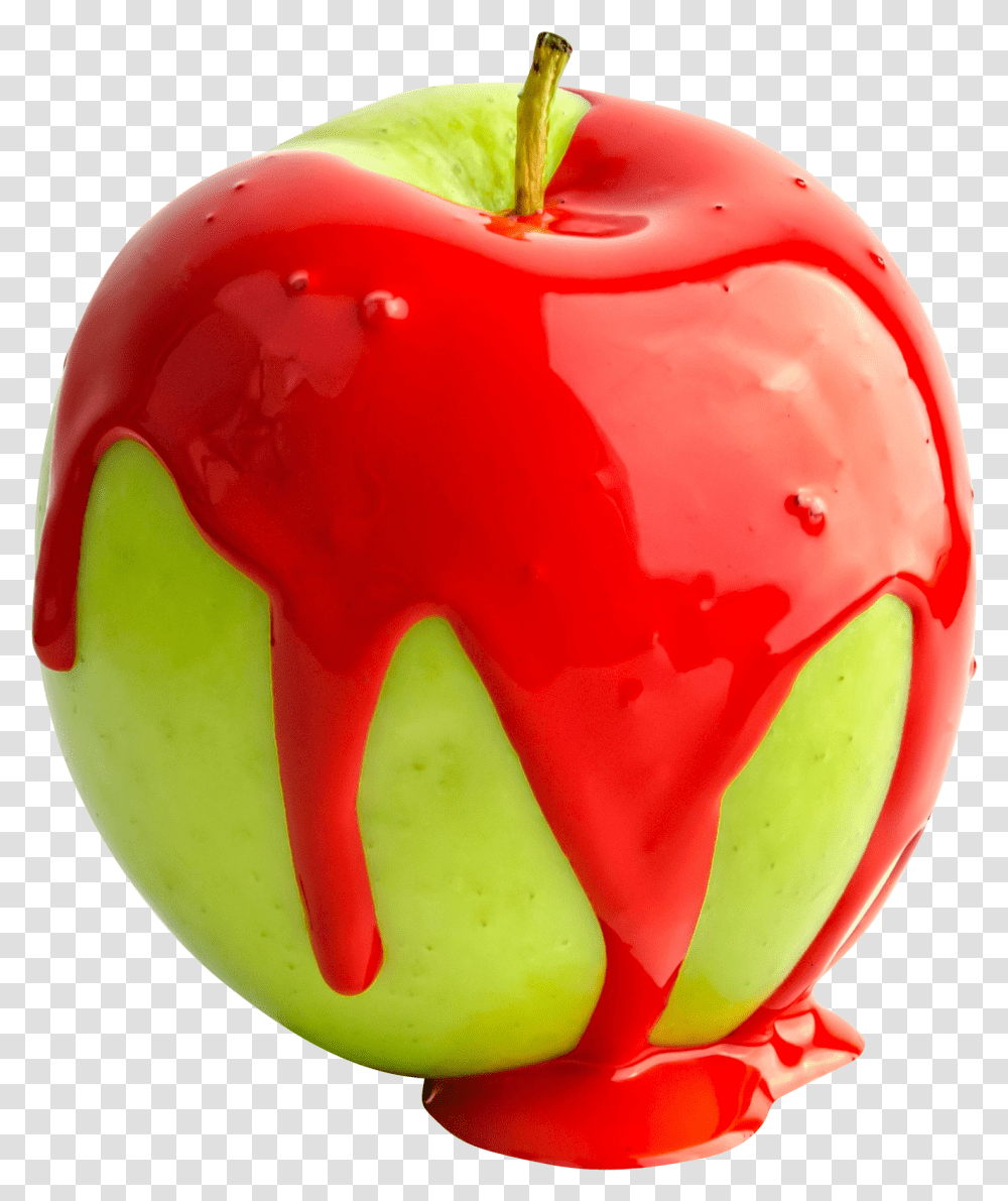 Red Paint On Apple Apple Paint, Plant, Food, Fruit Transparent Png