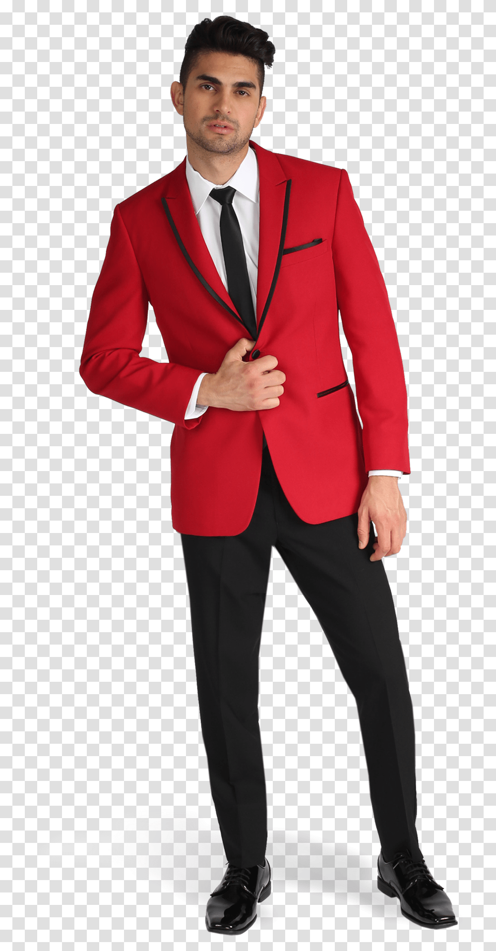Red Peak Lapel Tuxedo Ike Behar Red Tuxedo, Apparel, Suit, Overcoat Transparent Png