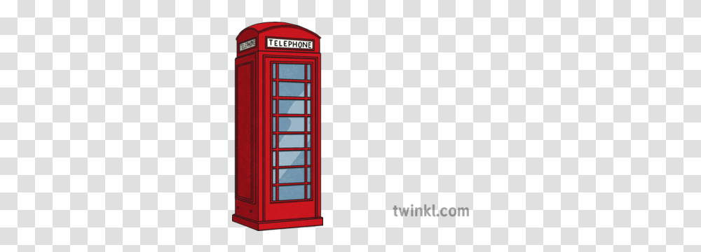 Red Phone Box Illustration Twinkl Telephone Booth, Kiosk Transparent Png