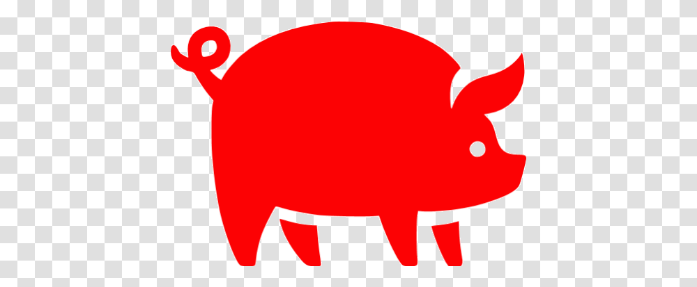 Red Pig Icon Free Red Animal Icons Pig Icon, Text, Label, Piggy Bank, Mammal Transparent Png