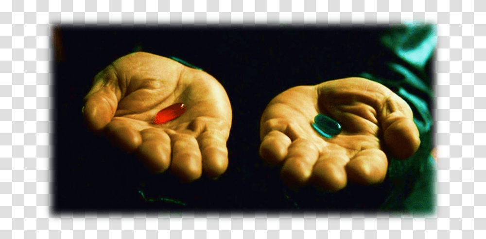 Red Pill Blue Pill, Medication, Capsule, Hand, Toy Transparent Png