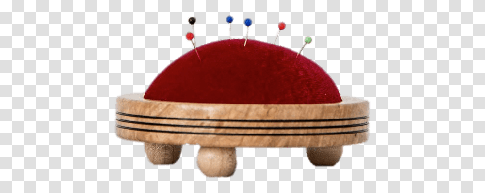 Red Pin Cushion On Wooden Stand Circle, Birthday Cake, Dessert, Food Transparent Png
