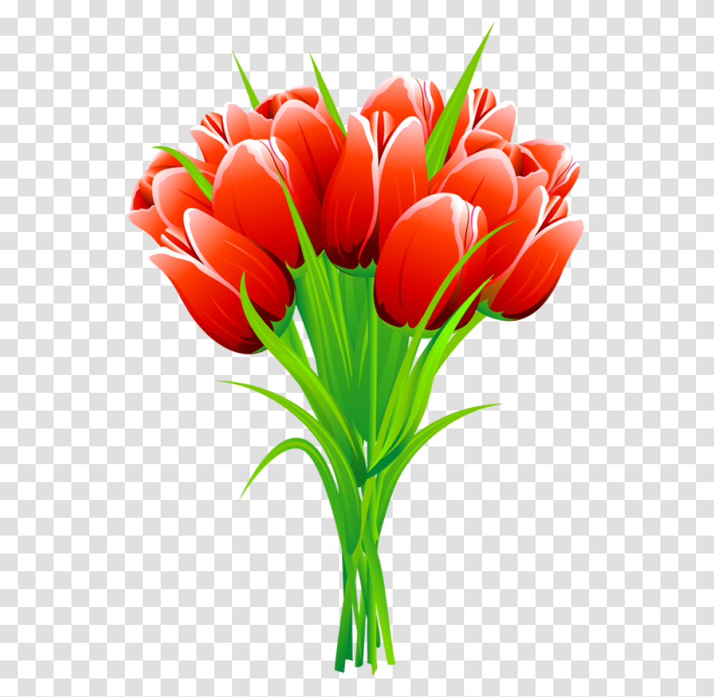Red Pink And Yellow Tulips Clipart Pink Flower Bouquet Clipart, Plant, Blossom, Floral Design Transparent Png