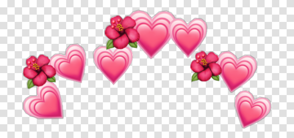 Red Pink Heart Crown Emoji Aesthetic Flower Flowers Hea Red And Pink Heart Crown, Graphics, Floral Design, Pattern, Rose Transparent Png