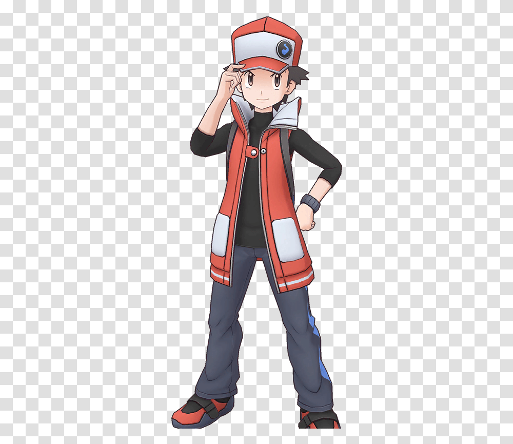 Red Pokemon Masters Sygna Suit Red, Clothing, Coat, Person, Overcoat Transparent Png