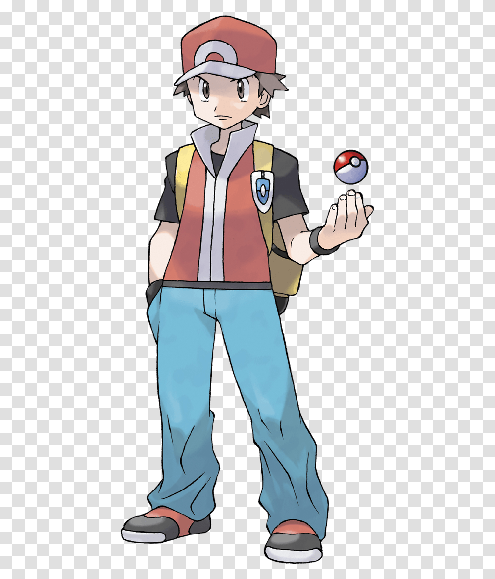Red Pokemon Trainer Red, Person, Human, Juggling, Sleeve Transparent Png