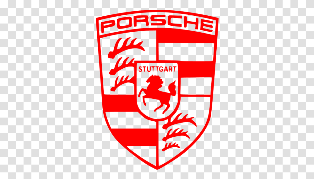 Red Porsche Icon Porsche Logo Black And White, Poster, Advertisement, Armor, Symbol Transparent Png