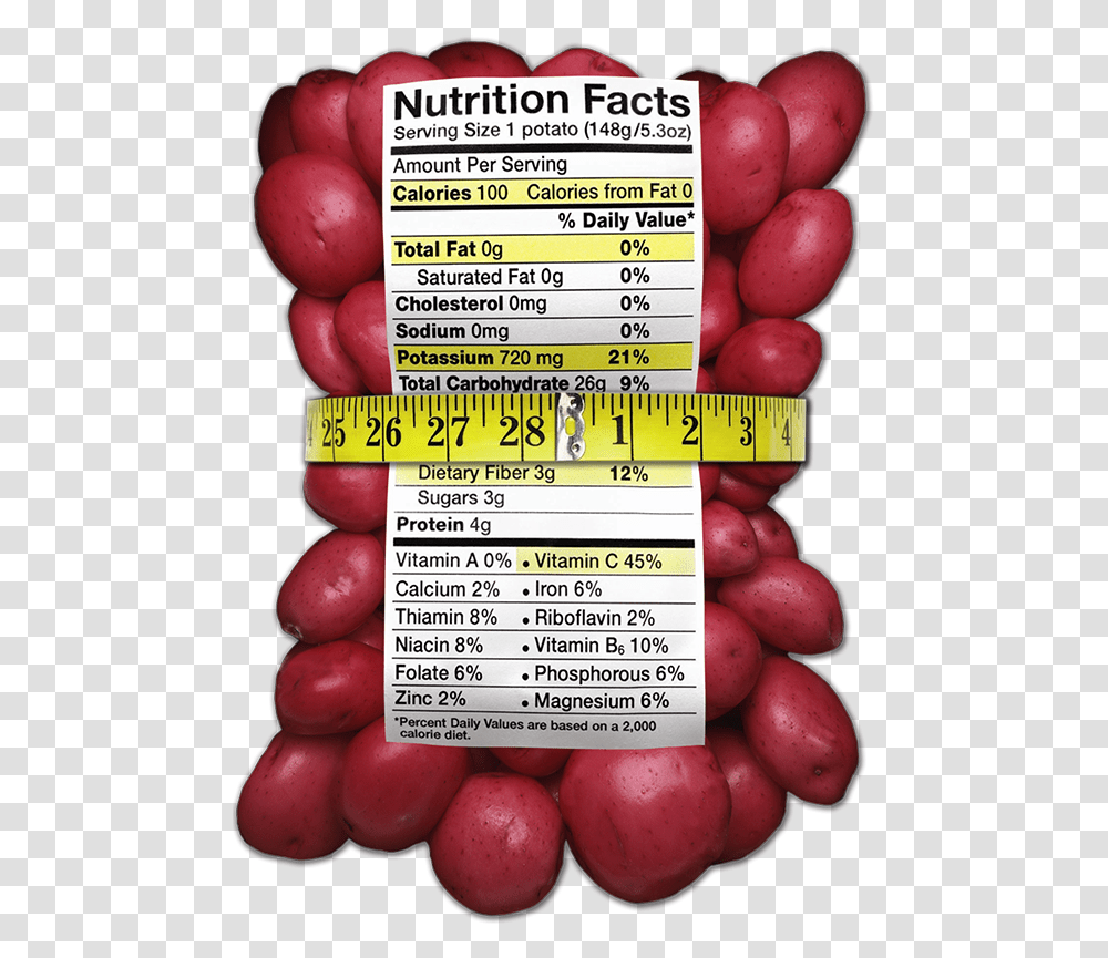 Red Potatoes Nutrition Label Many Calories In A Red Potato, Plant, Plot, Food, Produce Transparent Png