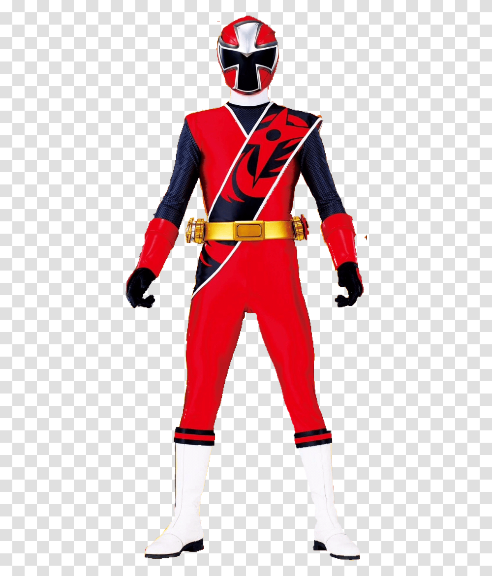 Red Power Ranger Ninja Steel, Costume, Person, Helmet Transparent Png