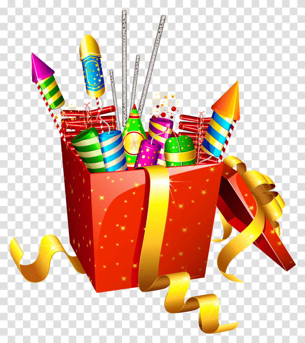 Red Present With Fireworks Diwali Crackers Images, Gift, Dynamite, Bomb, Weapon Transparent Png