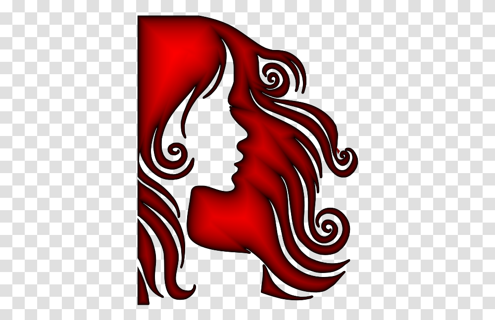 Red Profile Female Hair Silhouette, Person, Human, Modern Art, Dragon Transparent Png