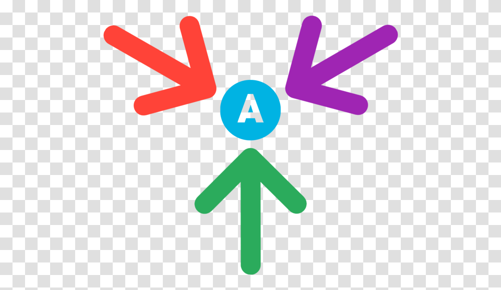 Red Purple And Green Arrows Pointing At Audience Logo Weiss Schnee Icon, Cross, Pedestrian Transparent Png