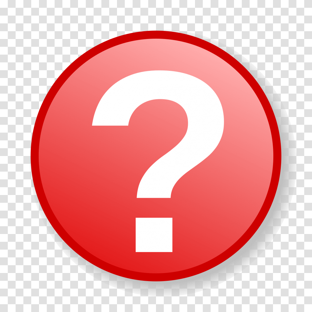 Red Question Icon With Gradient Background, Number, Logo Transparent Png