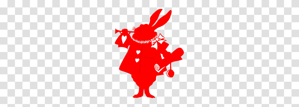 Red Rabbit Silhouette From Alice Clip Art, Leaf, Plant, Tree Transparent Png