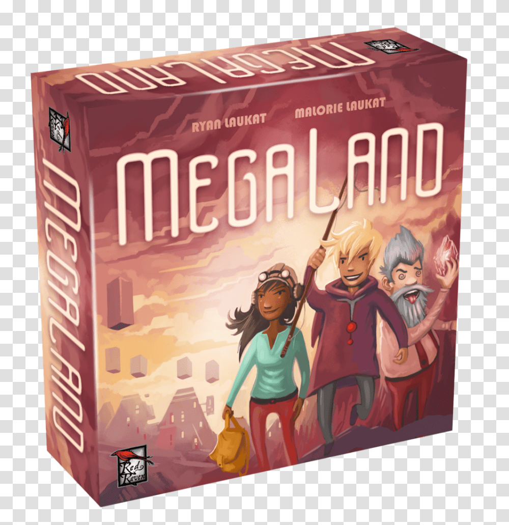 Red Raven Games Megaland Board Game, Person, Human, Hand, Book Transparent Png