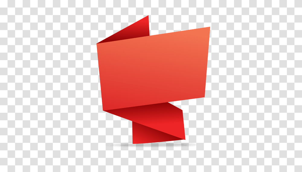 Red Rectangular Origami Banner, Box, Paper Transparent Png