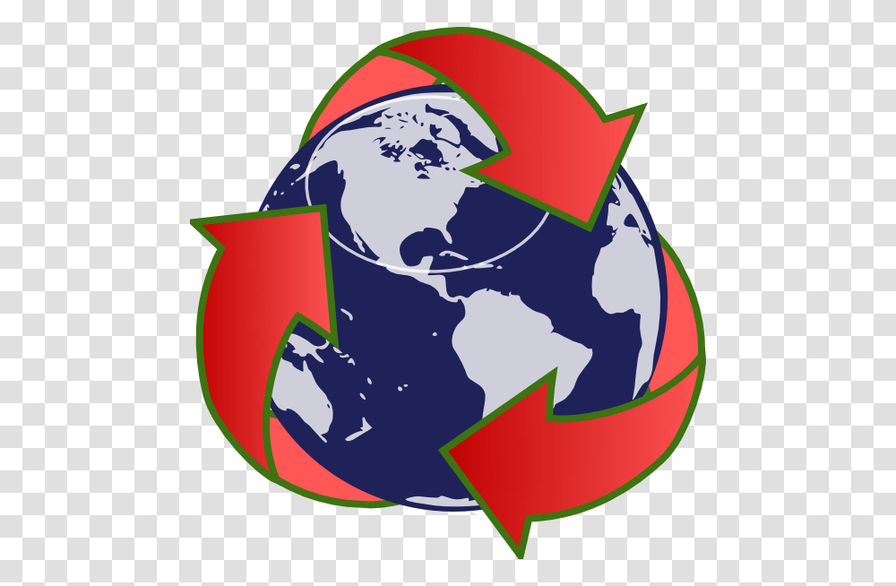 Red Recycling Globe Clip Art, Recycling Symbol Transparent Png