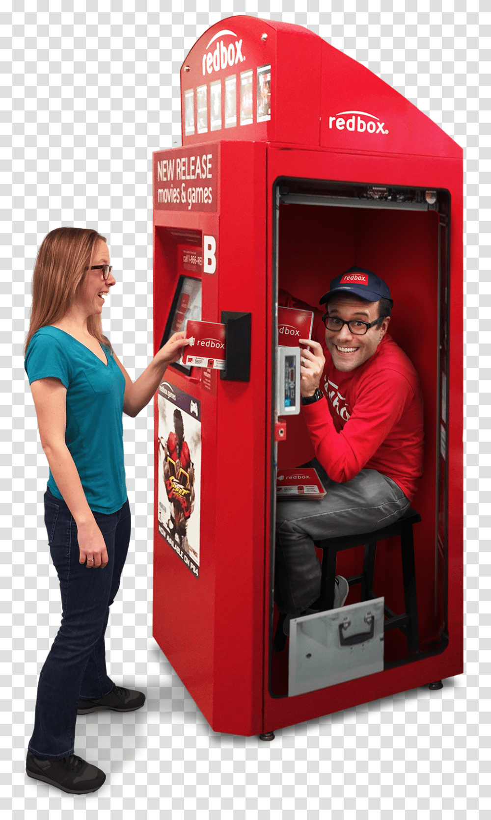 Red Redbox Workers, Person, Human, Machine, Shoe Transparent Png