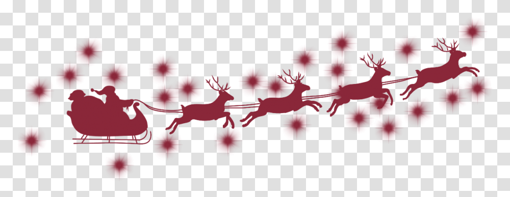 Red Reindeer Santa Sleigh Christmas Sticker By Taetae Santa Sleigh Silhouette, Plant, Fruit, Food, Grapes Transparent Png