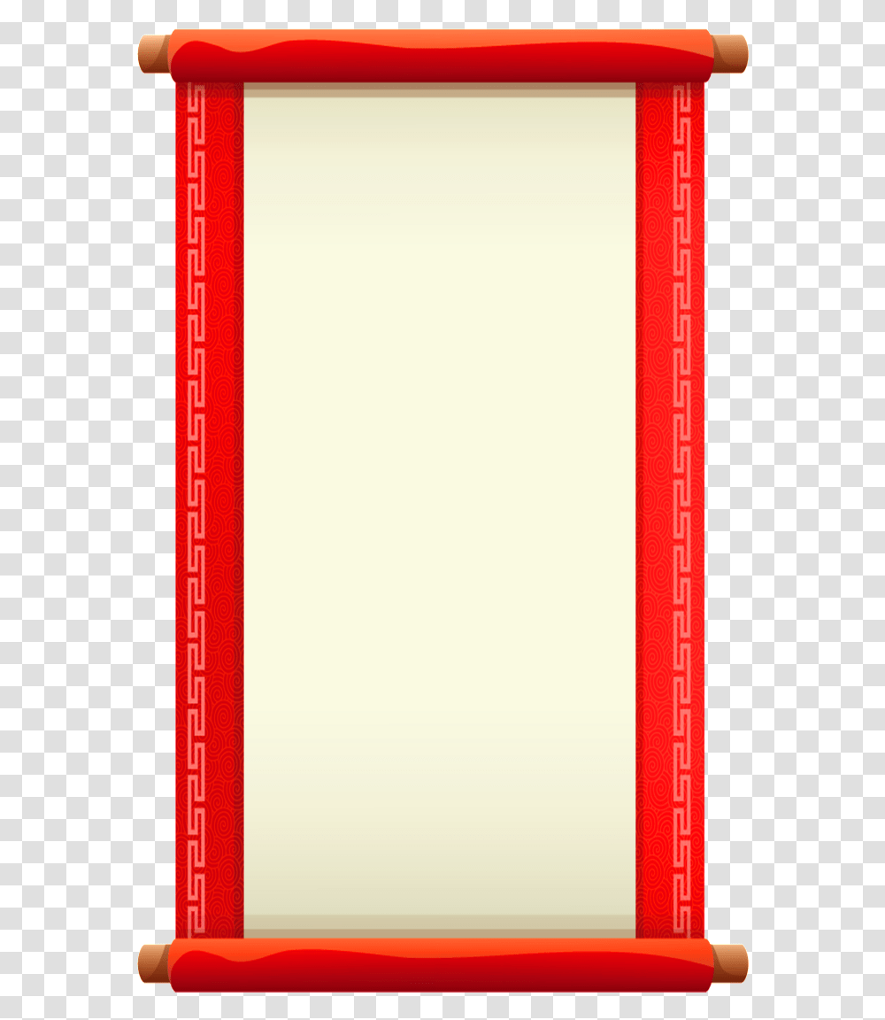 Red Retro Flat Scroll Decorative Colorfulness, Page, Mirror, Oval Transparent Png