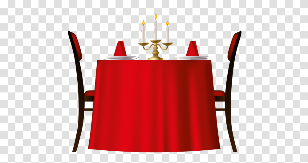 Red Romantic Table, Tablecloth, Candle, Lamp, Fire Transparent Png